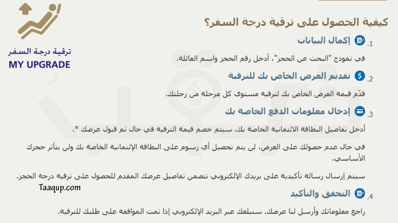 تعرف على شروط ترقية الرحلة الخطوط السعودية، وكيفية ترقية درجة السفر الخطوط السعودية.