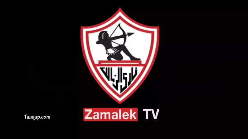 الصورة تحتوي على شعار قناة نادي الزمالك وبيانات تردد قناة الزمالك الجديد 2026، ويتواجد تردد قناة نادي الزمالك على نايل سات بجودة sd علي الرسيفر العادي Frequency Zamalek TV CH.
